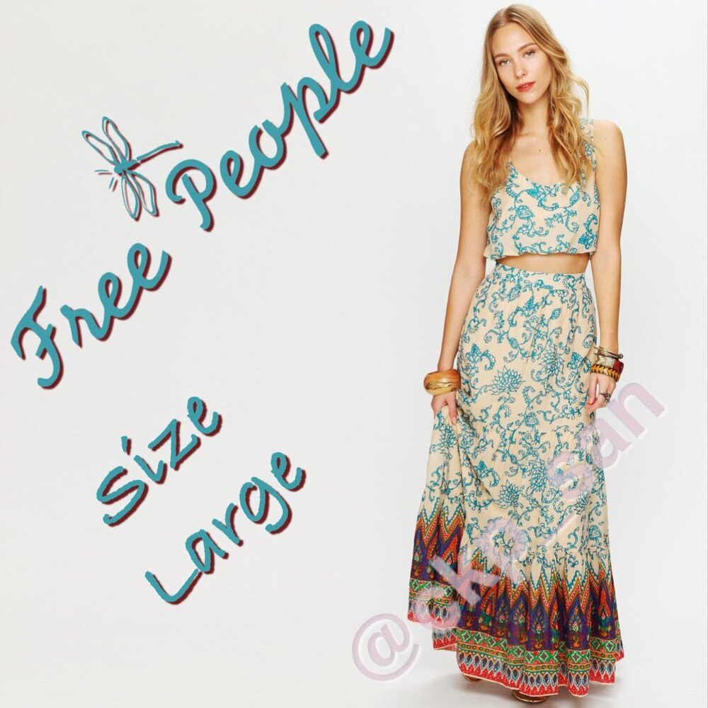NWT Free People Sunrise Maxi Skirt Sz L